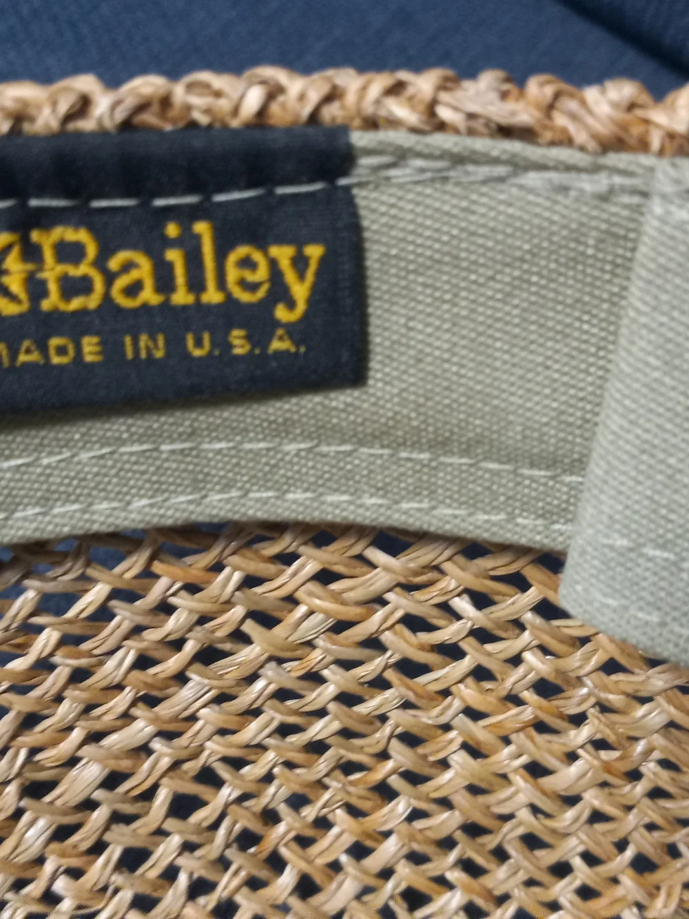 Woven Straw-Style Cap with Olive Visor